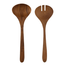 Salad cutlery in Teak wood - consisting of two salad spoons